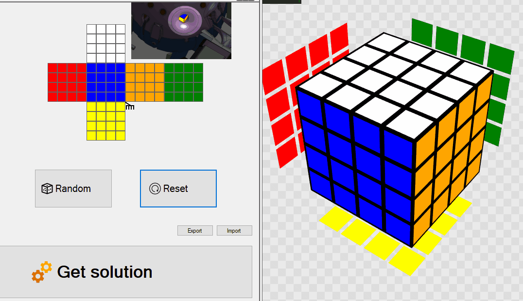 Manual color definition of the cube
